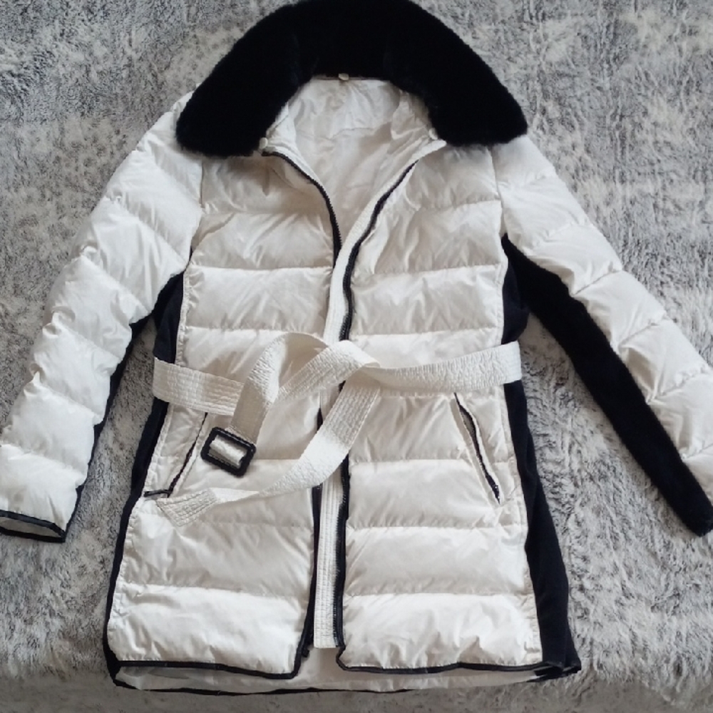 Chic Black and White Women's Puffer Coat